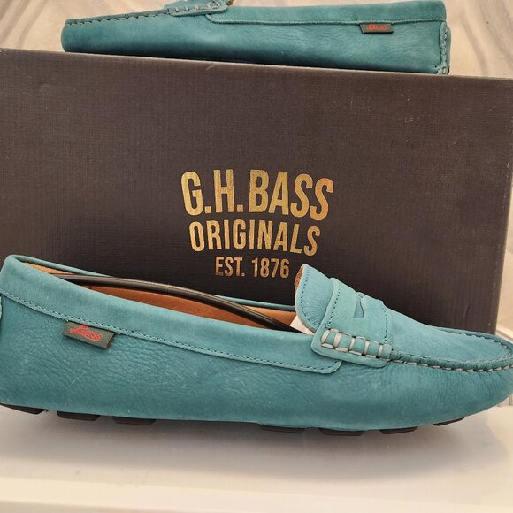 G.H. Bass Dylan Driver Moc Slip on Loafers Women's Size 9.5 Aqua. NIB - Picture 1 of 12